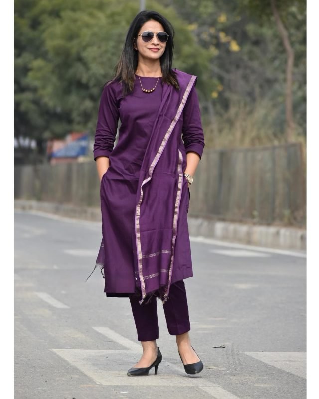 Cotton Kurta Pant and Dupatta Set